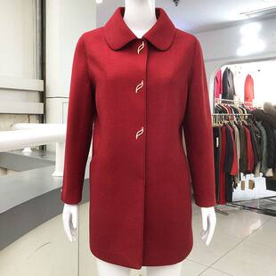 苏拉达唯824-02 中老年人外套2026春新款韩版修身妈妈中长款大衣