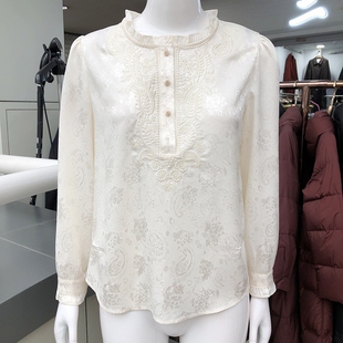 缎面小衫 女长袖 衬衫 26A 新款 时尚 2026春季 中年洋气衬衣上衣 822