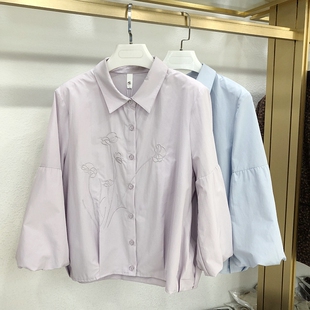 精品上衣女衬衣春季 衬衫 新款 妈妈七分袖 名典大运2618 小衫 时尚