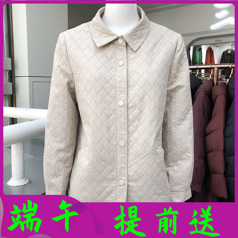 春声冬语8808 中年菱形格外套女2026春季新款妈妈夹克上衣棒球服