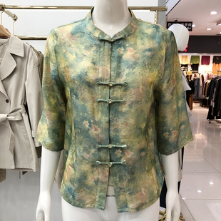 苏丝蔓6821国风真丝外套女2026夏新款 盘扣 洋气桑蚕丝缎上衣新中式