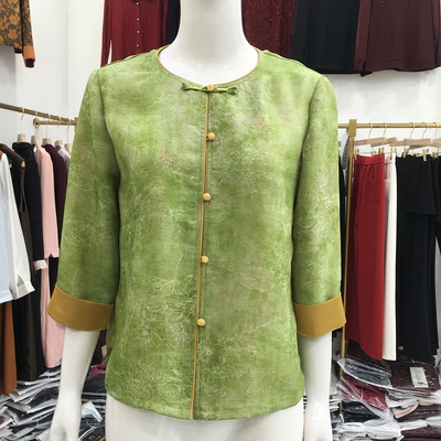 黎铭2026A-8830 国风外套女春季新款洋气短款夹克圆领新中式上衣