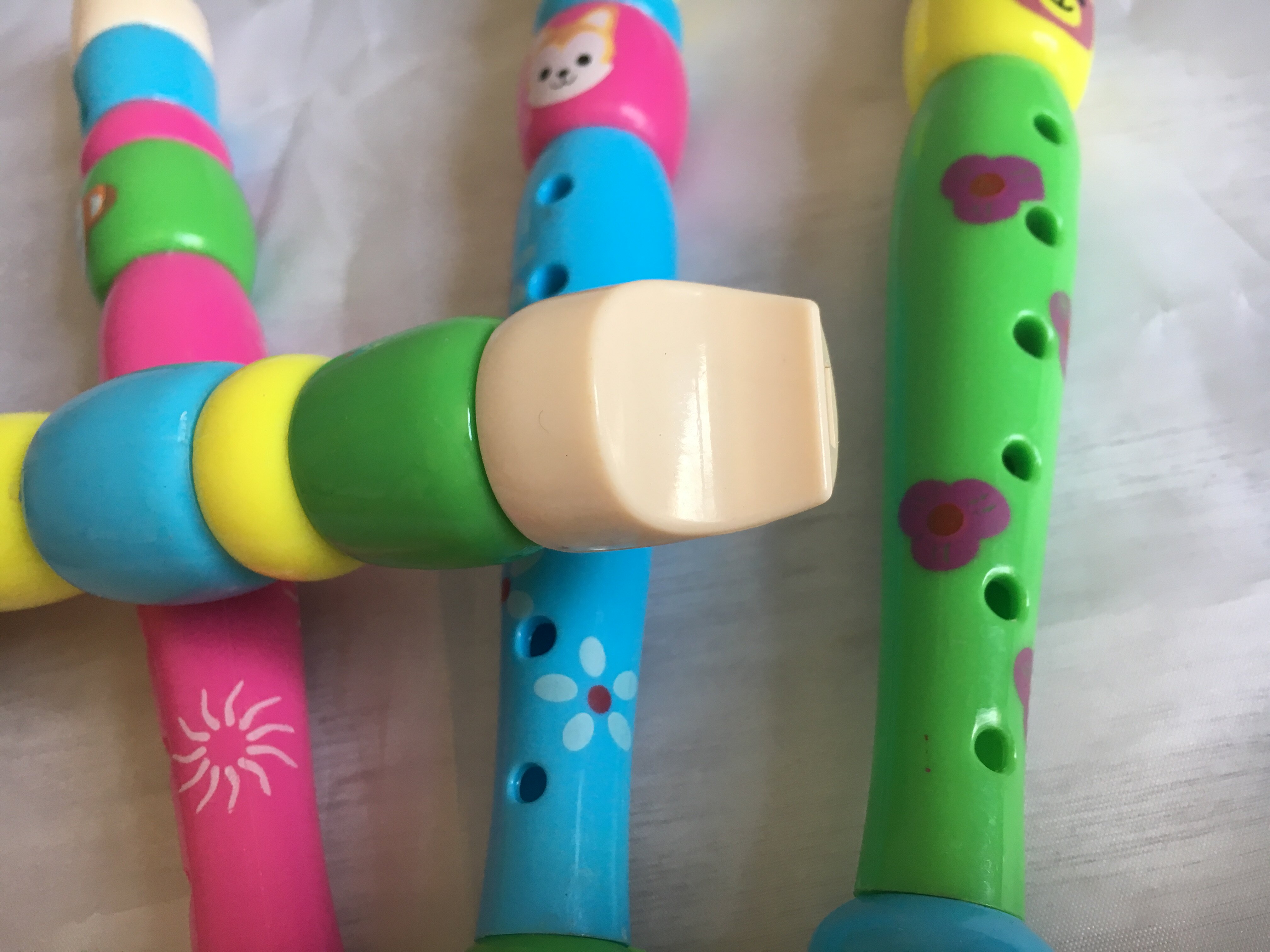 包邮 儿童早教塑料玩具 彩色卡通短笛 竖笛6孔