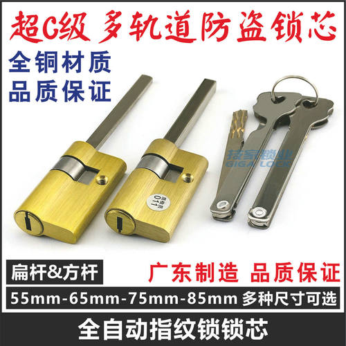 全自动锁芯指纹锁带尾巴锁头钥匙