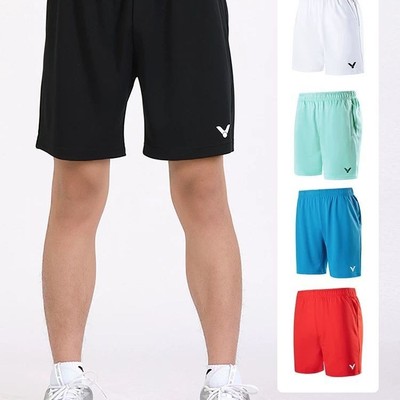 威克多羽毛球短裤速干白色黑色