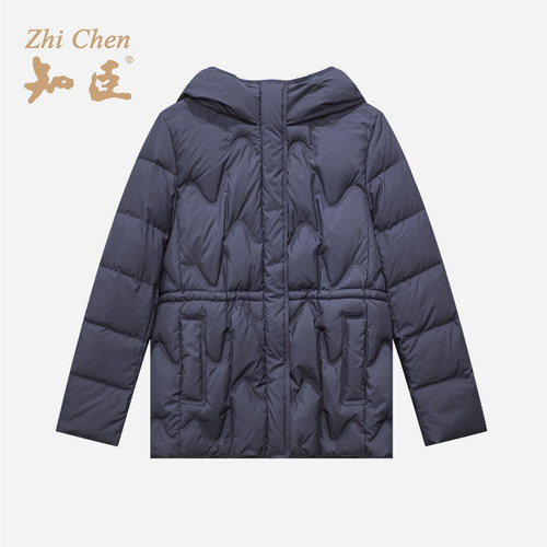 大气经典连帽收腰羽绒服女