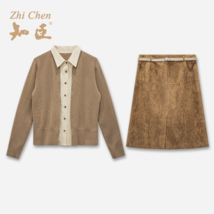 知臣秋季新品 时髦气质款套裙两件套女 T26583049