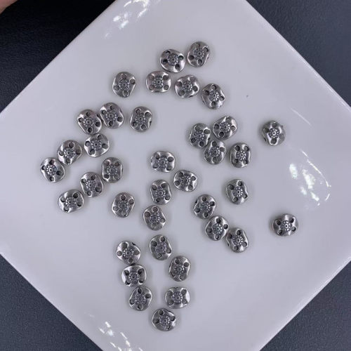 精工三七老银藕片纽扣配件手工diy文玩佛珠手串项链编绳配饰隔珠