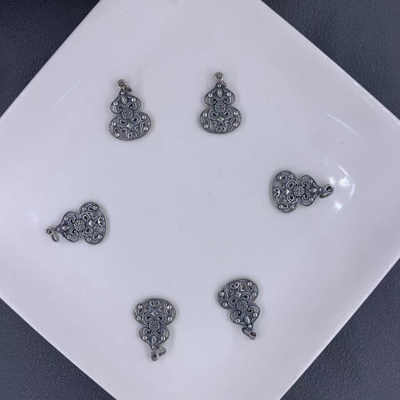 精工三七老银镂空葫芦配件手工diy文玩佛珠手串项链编绳配饰隔珠,饰品/流行首饰/时尚饰品新,银饰吊坠,淘宝优惠券,粉丝福利购,淘宝优惠卷