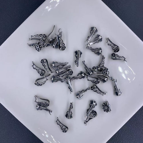 精工三七老银祥云压筋扣配件手工diy文玩佛珠手串项链编绳配饰隔