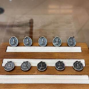 精工三七银象神吊坠手工编绳文玩佛珠DIY手链项链配饰配件