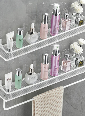 亚克力置物架免打孔白色毛巾架卫生间洗手洗漱台浴室厕所收纳壁挂