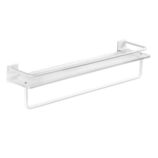 亚克力置物架免打孔白色毛巾架卫生间洗手洗漱台浴室厕所收纳壁挂