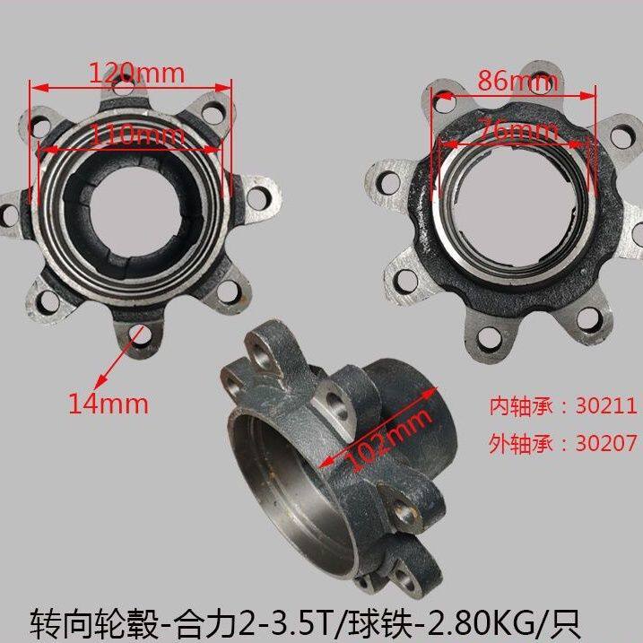 叉车配件 后轮轮毂 哈巴头轴头 适用合力/龙工3-3.5T 配套产品 - 实物图