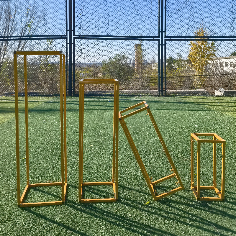 新款婚庆道具铁艺几何路引展示架子花架立柱婚礼摆件布置花柱方框