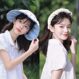 一帽两用！焦下纭际系列防晒帽贝壳帽UPF50+空顶帽沙滩遮阳大帽檐