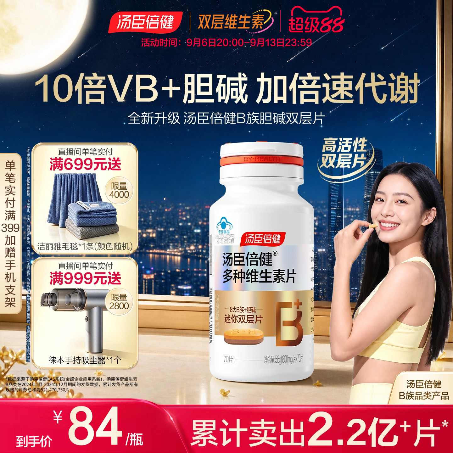 汤臣倍健B族维生素胆碱双层片图片
