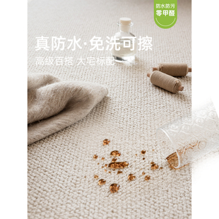 奶油风茶几卧室轻奢高级可擦免洗 可定制防水防污地毯客厅2025新款