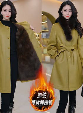 【加绒加厚】优雅气质时尚大气减龄收腰显瘦外套M-4XL-29331