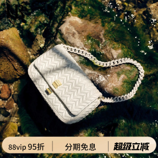 斜挎包轻奢小众高级感小包包真皮链条包 HR赫莲娜包包女士2025新款