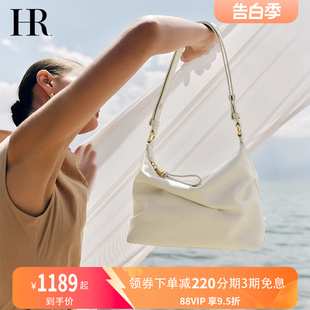 HR赫莲娜包包女士2024新款 腋下包轻奢高级感hobo包真皮云朵软皮包