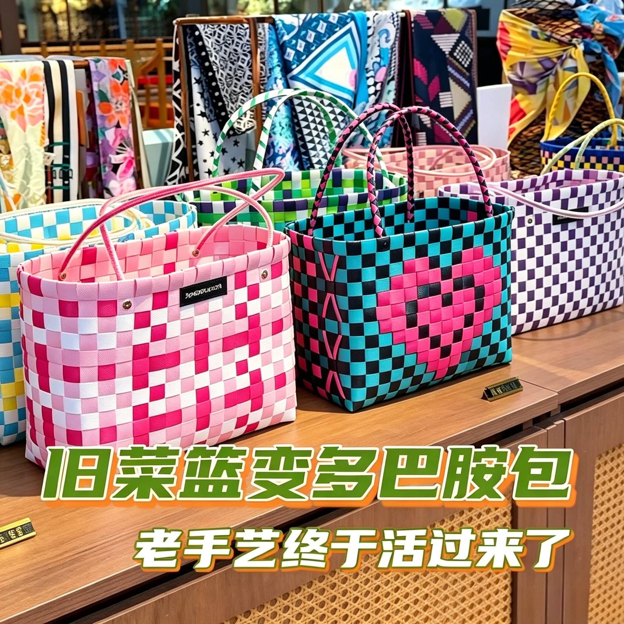 纯手工编织大容量通勤手提包