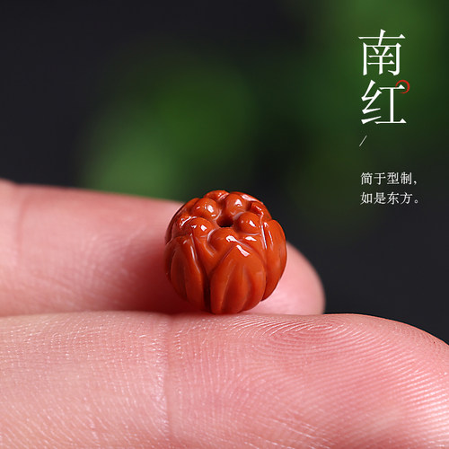 南红雕刻莲花珠顶腰珠圆散珠小金刚星月菩提108颗佛珠手串DIY配饰