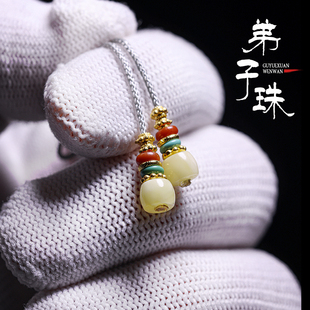 天然蜜蜡南红弟子珠吊坠蜜蜡撞色百香籽星月菩提文玩手串diy配饰