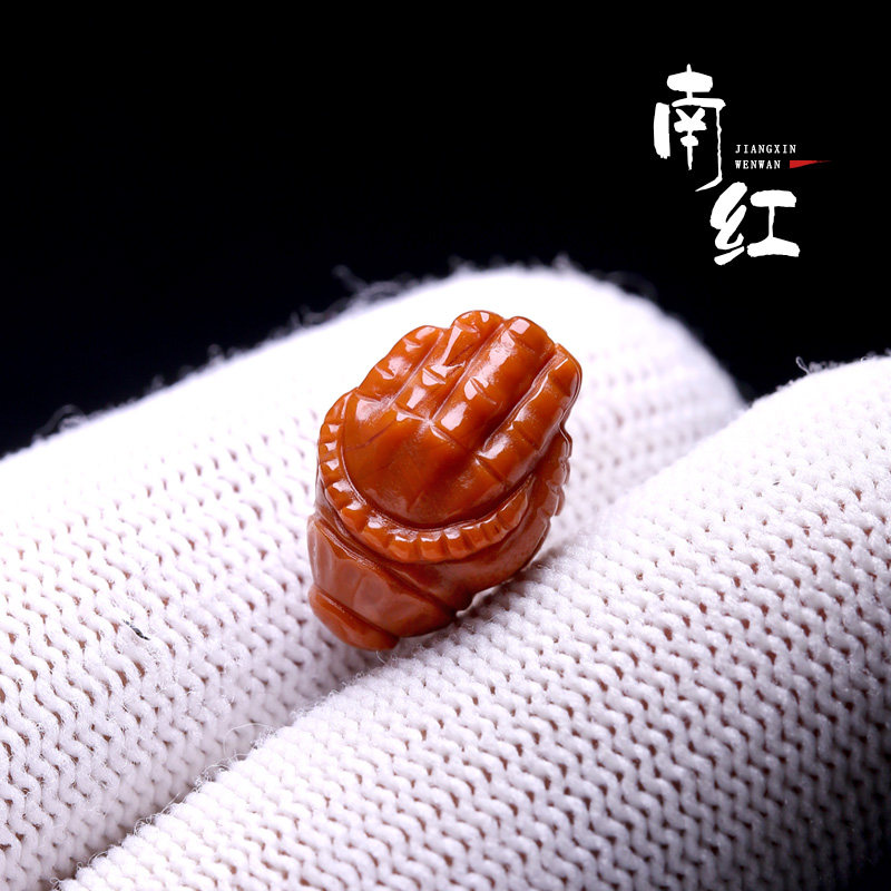 天然原矿雕刻南红佛手背云吊坠挂坠菩提百香籽108手串文玩配饰