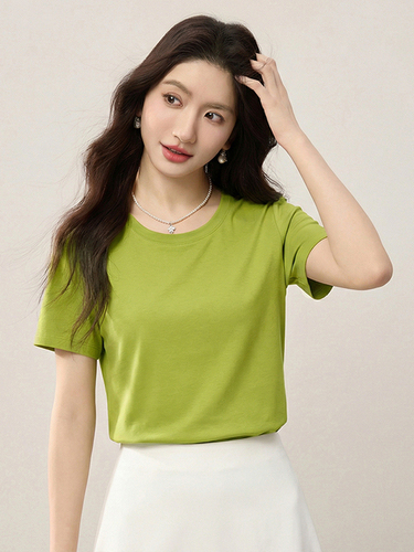 Xi World Rainbow Multi-Colored Cloud T Short Sleeve Right Shoulder T-Shirt Women's Summer Loose Slimming Versatile Top