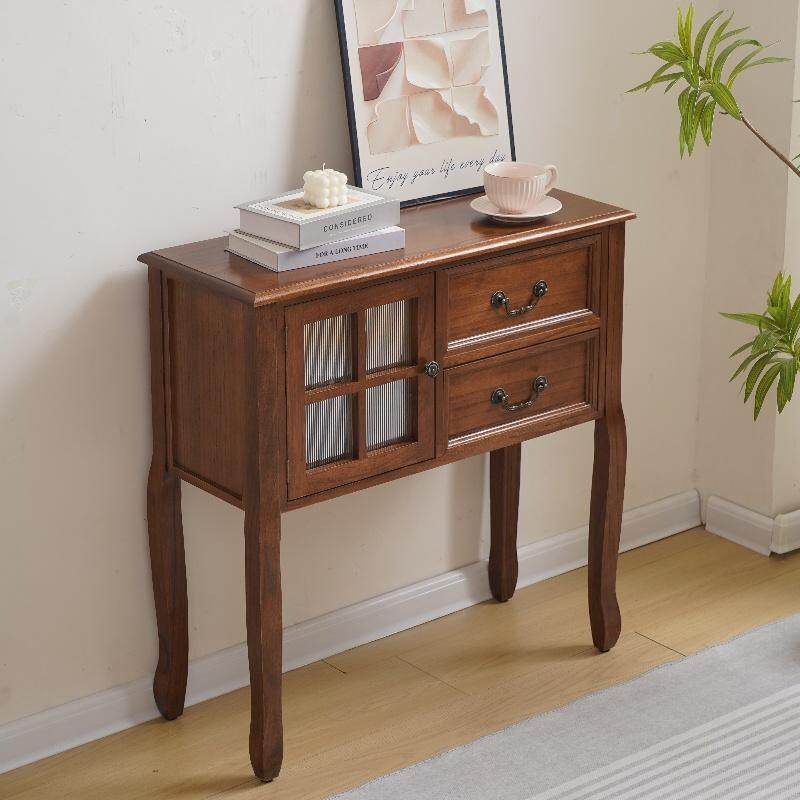 美式实木餐边柜长条装饰柜茶水柜