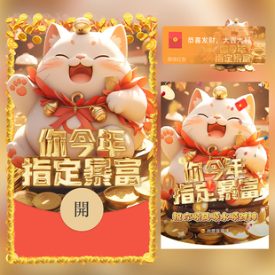 你指定暴富招财猫红包封面微信序列号vx皮肤wx激活码2026新款动态