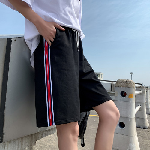 纯棉跑步高腰bf风中裤运动短裤