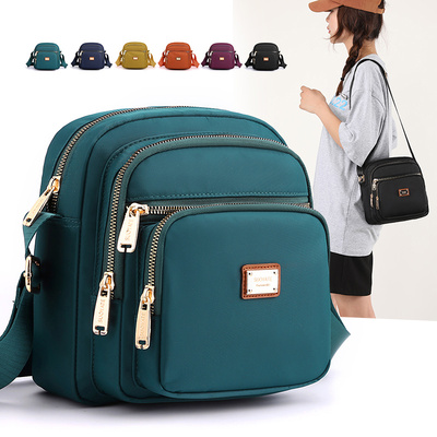 尼龙布单肩斜挎包多隔层防水面料