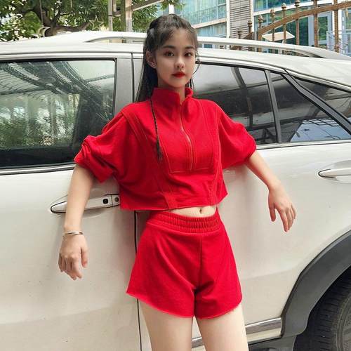 长袖卫衣套装女街舞潮牌运动套装