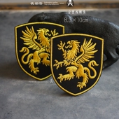 3M自粘 复古金葱线狮刺绣布贴补丁冲锋衣皮衣补痕装 饰缝烫 魔术贴