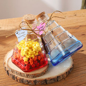 diy新款 渐变星星手工创意情人节木塞彩虹海洋许愿瓶漂流瓶材料