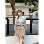 小波家2025秋季 胖mm学院风高腰百褶裙百搭显瘦半身裙