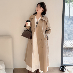 小波家2025秋季胖m气质大女主风衣外套英伦风显瘦大衣