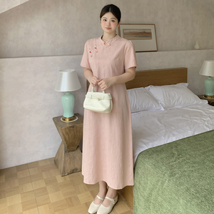 胖mm新中式改良天丝旗袍