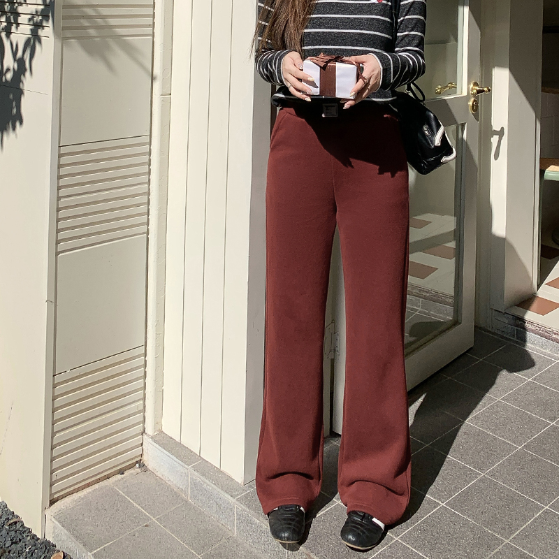 【清仓】小波家2025冬季胖mm韩系宽松简约百搭加绒裤子百搭休闲裤
