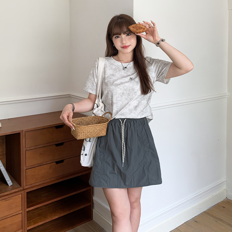 小波家2025夏季胖mm美式休闲高腰抽绳防走光工装半身裙,女装/女士精品,大码半身裙,淘宝优惠券,粉丝福利购,淘宝优惠卷