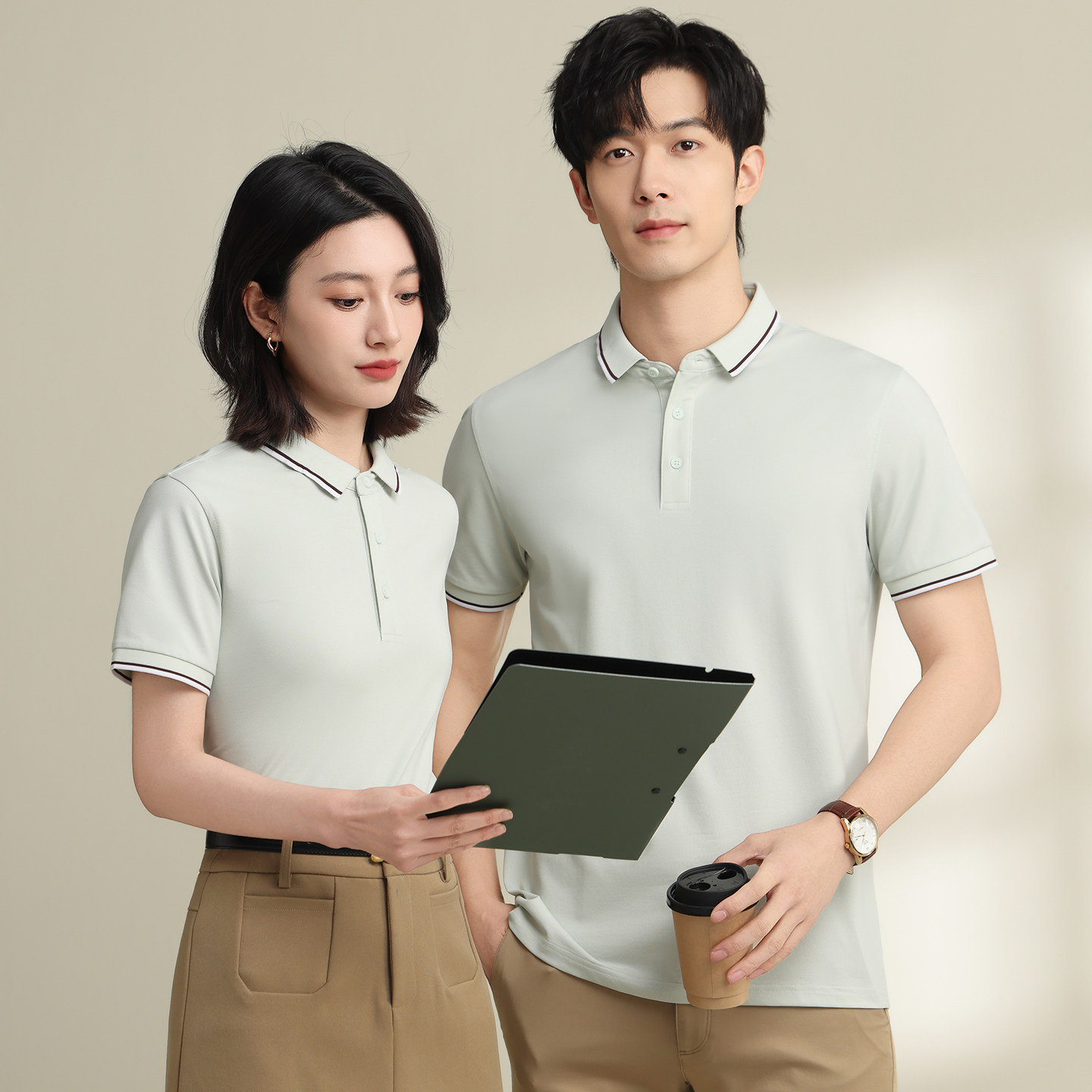 2026农业工作服短袖polo衫无人机展会T恤定制男女广告工衣印logo