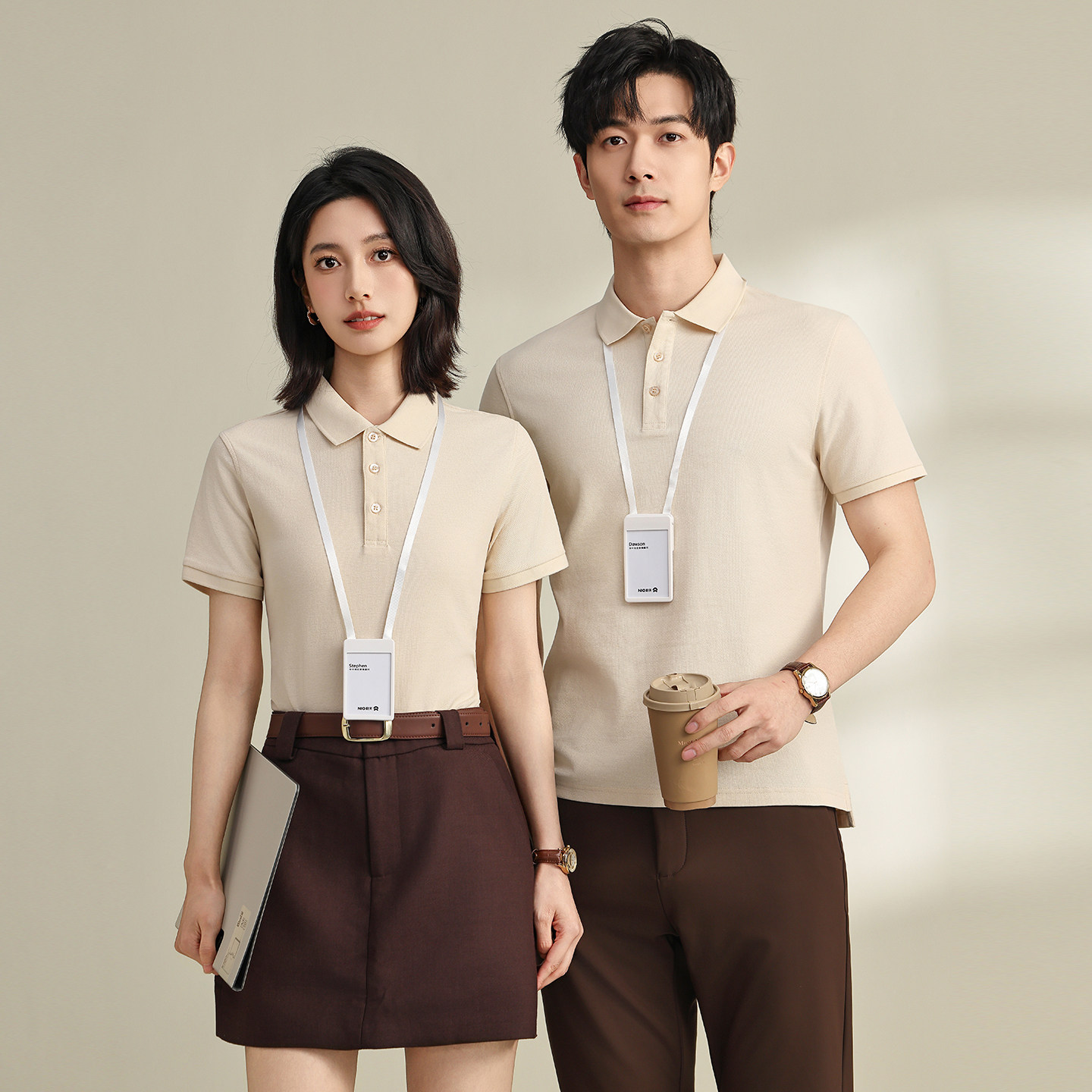 奶茶店工作服t恤定制印logo饮品咖啡厅餐饮服务员薄款短袖工装夏