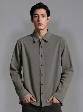 A263074549爱登堡男装正品2026秋季新款商务休闲长袖衬衫