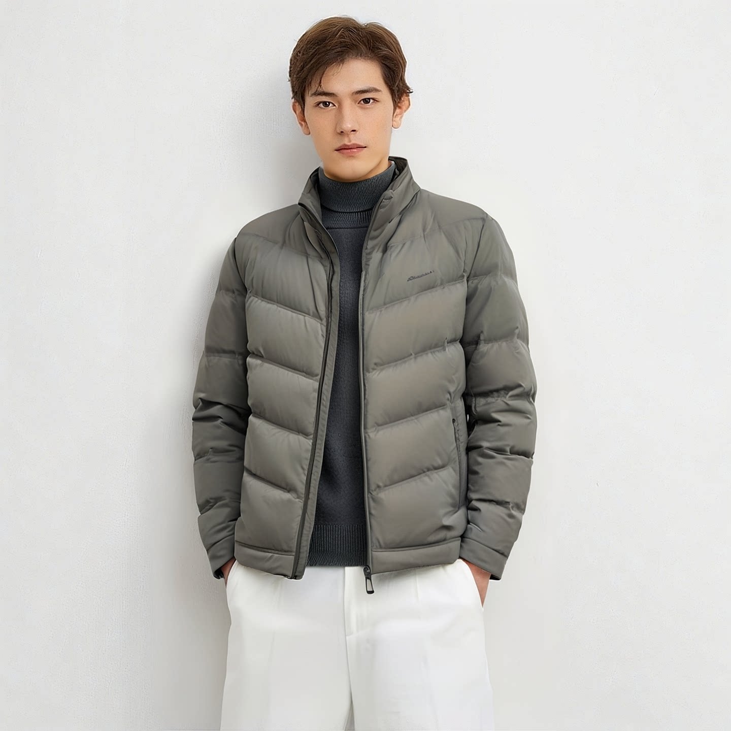 S254026514爱登堡男装2025新款商务翻领羽绒服外套休闲服
