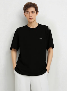 H262081G66爱登堡男装2026年夏装夏季新款圆领休闲短袖T恤