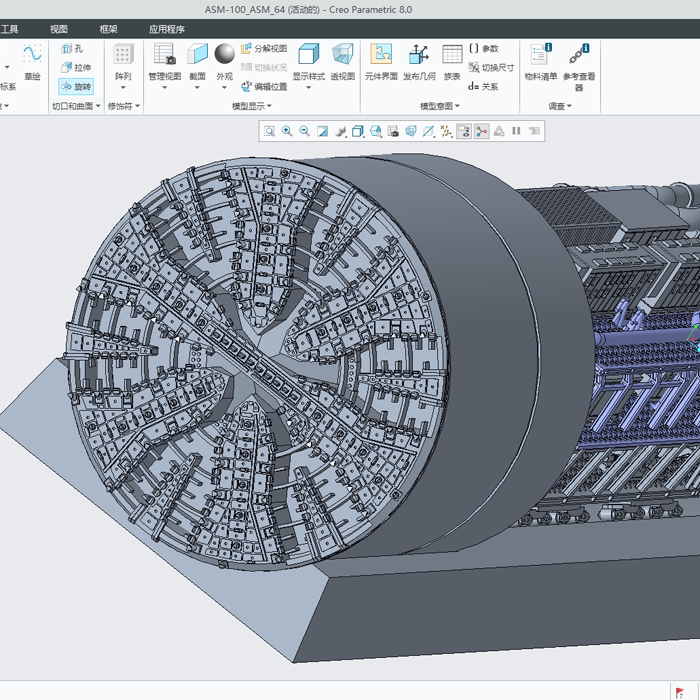 直径100mm泥水盾构机d模型010220224三维图纸prt/stp/stl格式