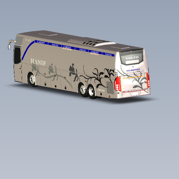 沃尔沃B9R多轴客车模型01201218三维图纸（STEP格式）