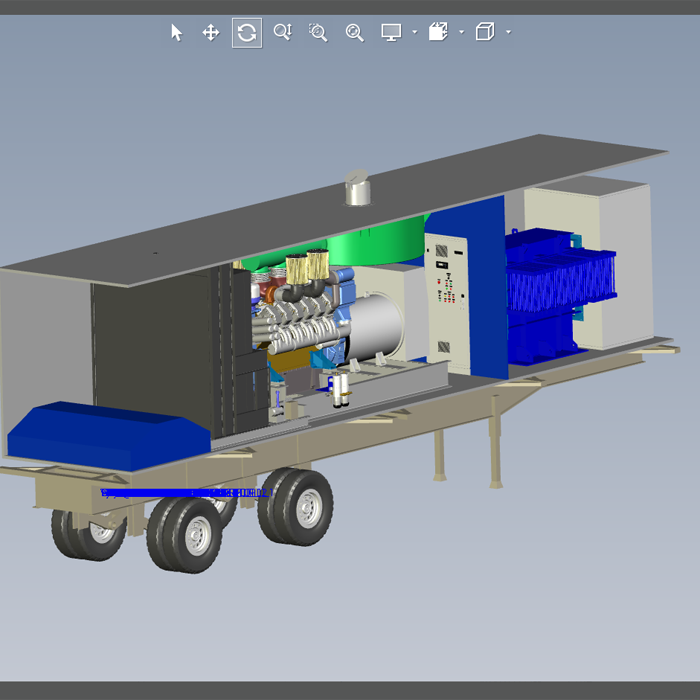移动式柴油发电机模型01200629三维图纸（prt格式）